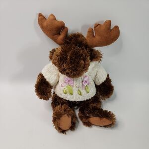 Wish Pets Maddy Moose Plush 10" Stuffed Animal Brown Soft 2005 Wish Pet 81081
